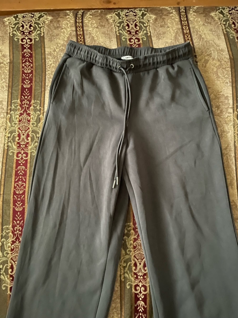 Always Charcoal Gray Wide-Leg Knit Pants - Picture 6 of 9